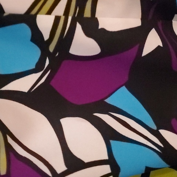 Perceptions Dress size 14 color black white chertruese turquoise purple - Picture 2 of 5